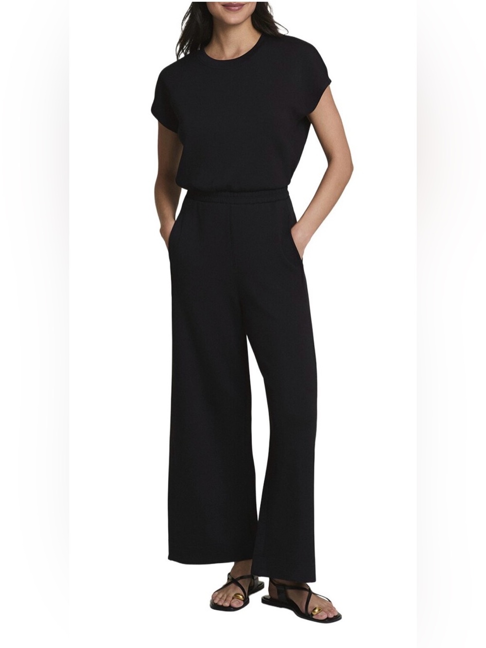 AIRESSENTIALS CINCHED JUMPSUIT-VERY BLACK-SPANX Size XL